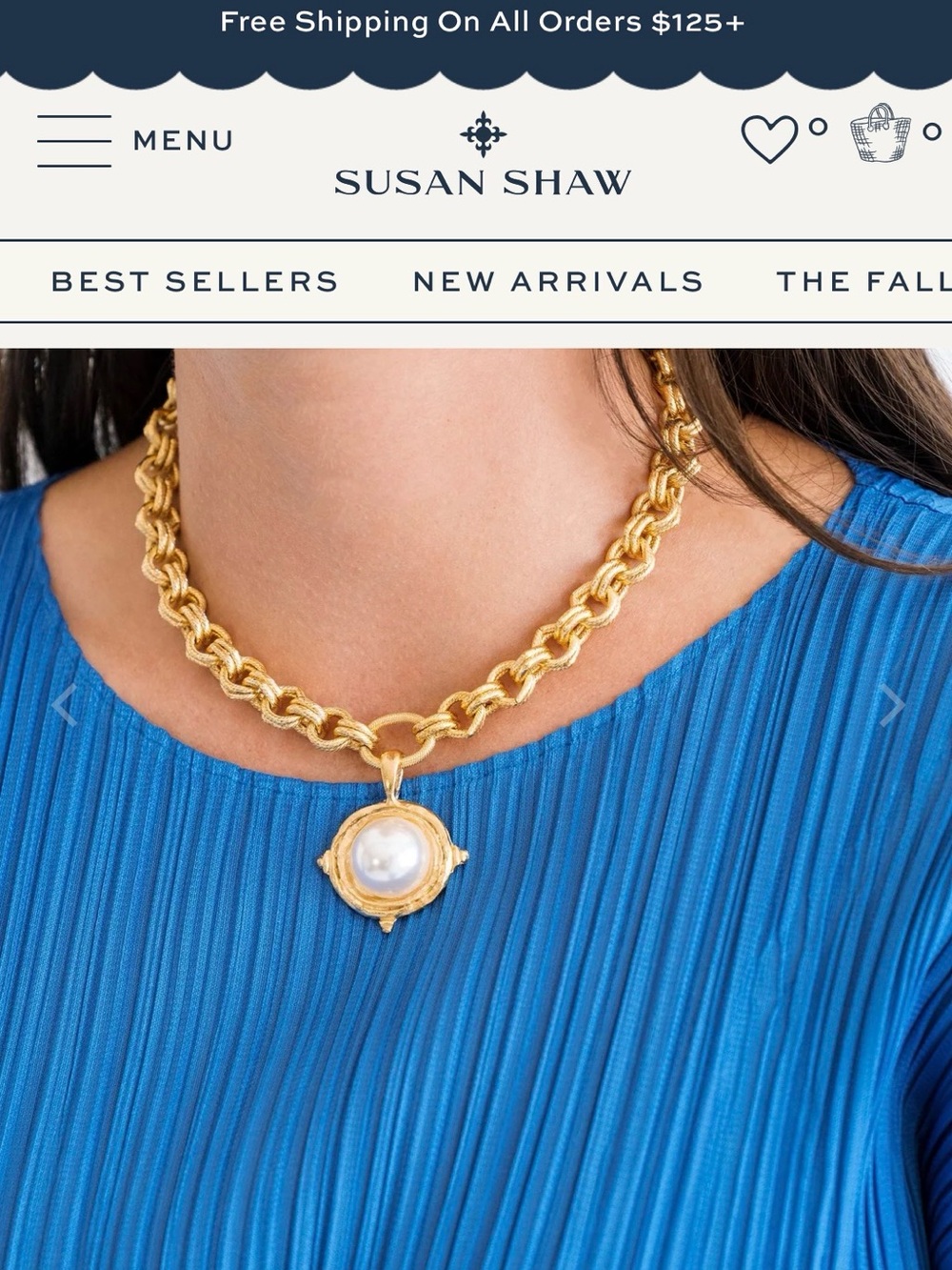 Susan Shaw Gold Tone Pearl Statement Necklace Vintage Inspired🌟